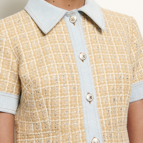 Sandro Tweed and Denim dress - Picture 2 of 7